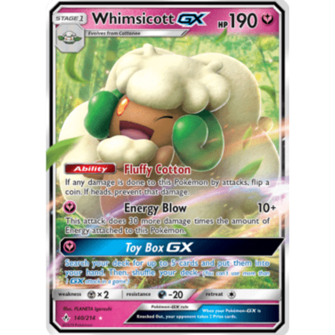 Whimsicott GX 140/214 - Holofoil SM Unbroken Bonds - Ultra Rare