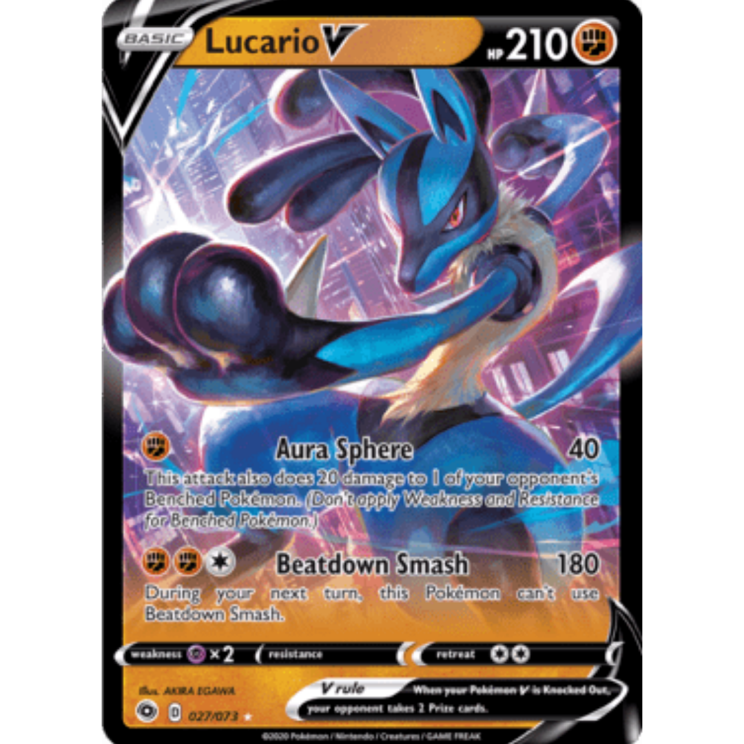 Lucario V 027 - Holofoil Champions Path - Ultra Rare