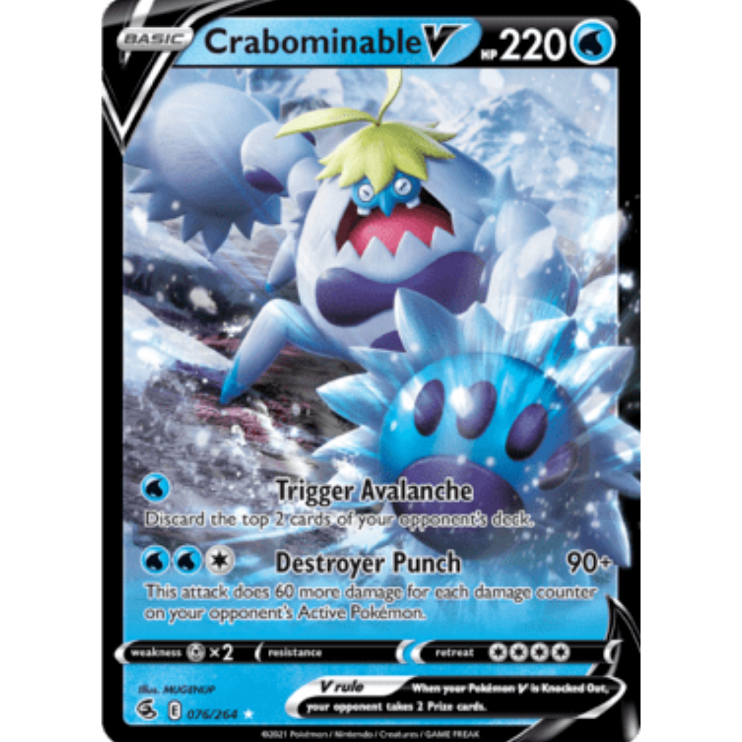 Crabominable V 076 - Holofoil SWSH08 Fusion Strike - Ultra Rare