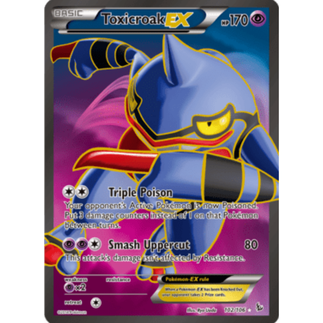 Toxicroak EX (102 Full Art) 102 - Holofoil XY Flashfire - Ultra Rare