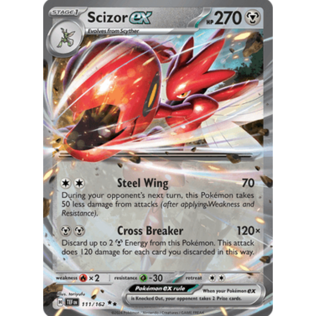 Scizor ex 111/162 - Holofoil SV05 Temporal Forces - Double Rare