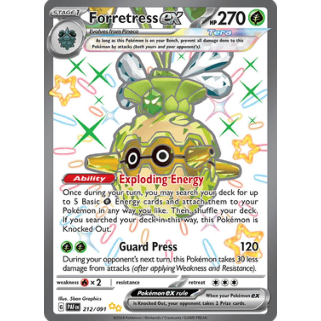 Forretress ex 212/091 - Holofoil SV Paldean Fates - Shiny Ultra Rare