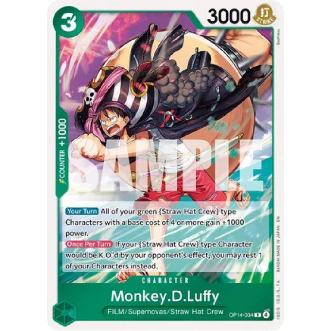 Monkey.D.Luffy - OP14-34 (OP14-034) - The Azure Sea's Seven Foil