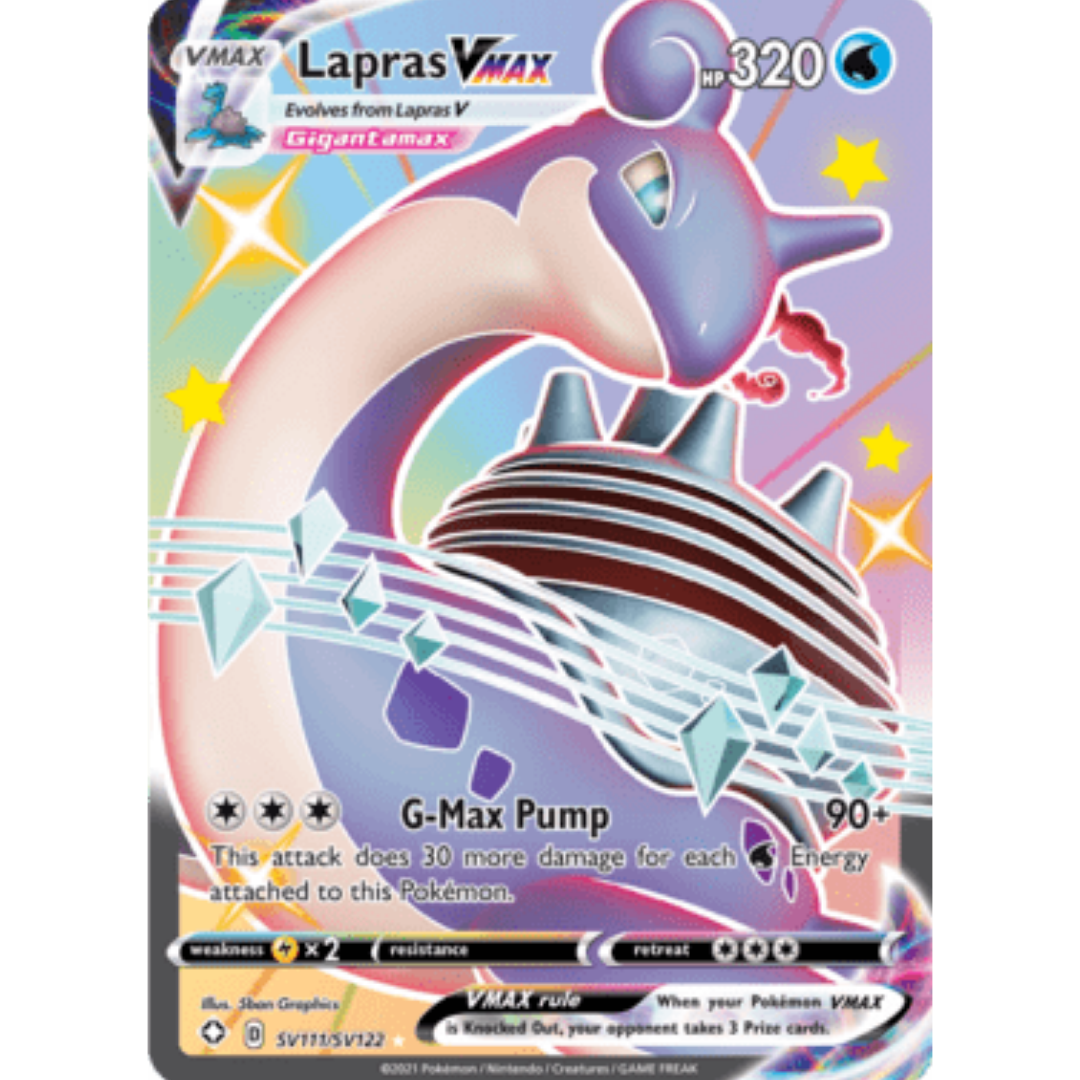 Lapras VMAX SV111 - Holofoil Shining Fates Shiny Vault - Shiny Holo Rare