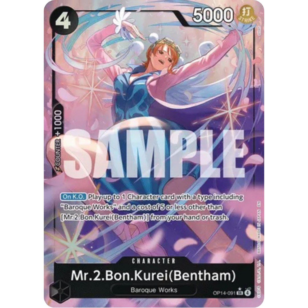 Mr.2.Bon.Kurei (Bentham) (Alternate Art) (OP14-091) - The Azure Sea's Seven Foil