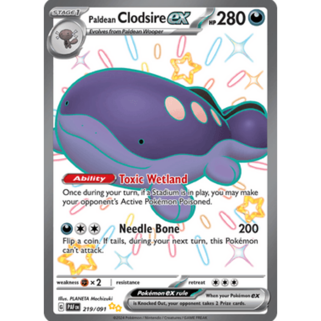 Paldean Clodsire ex 219/091 - Holofoil SV Paldean Fates - Shiny Ultra Rare