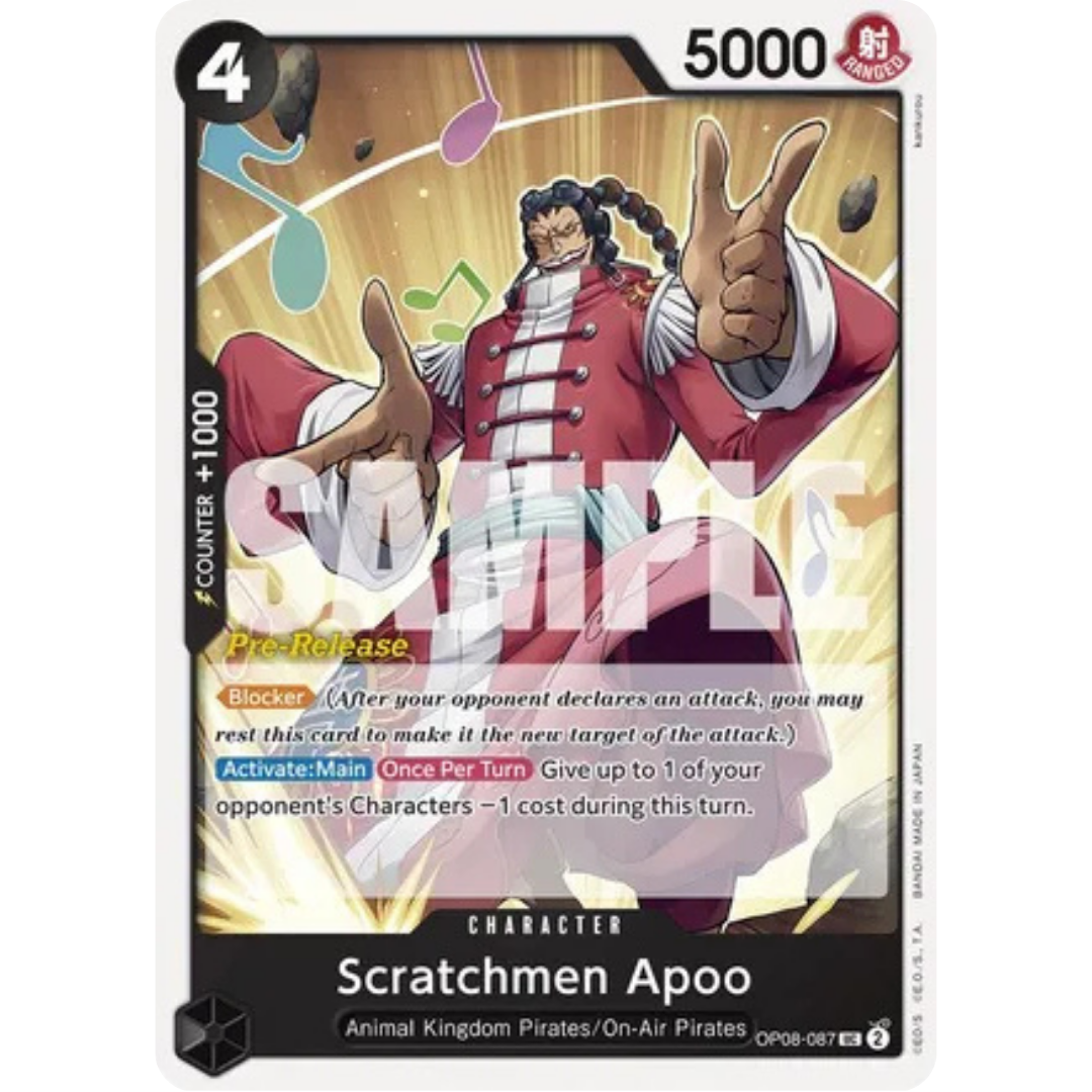 Scratchmen Apoo (OP08-087) - Two Legends Pre-Release Cards