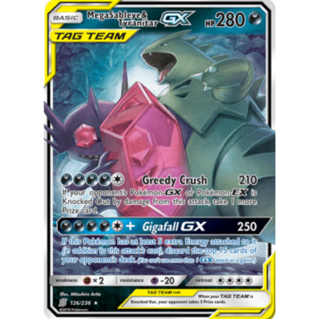 Mega Sableye & Tyranitar GX 126 - Holofoil SM Unified Minds - Ultra Rare