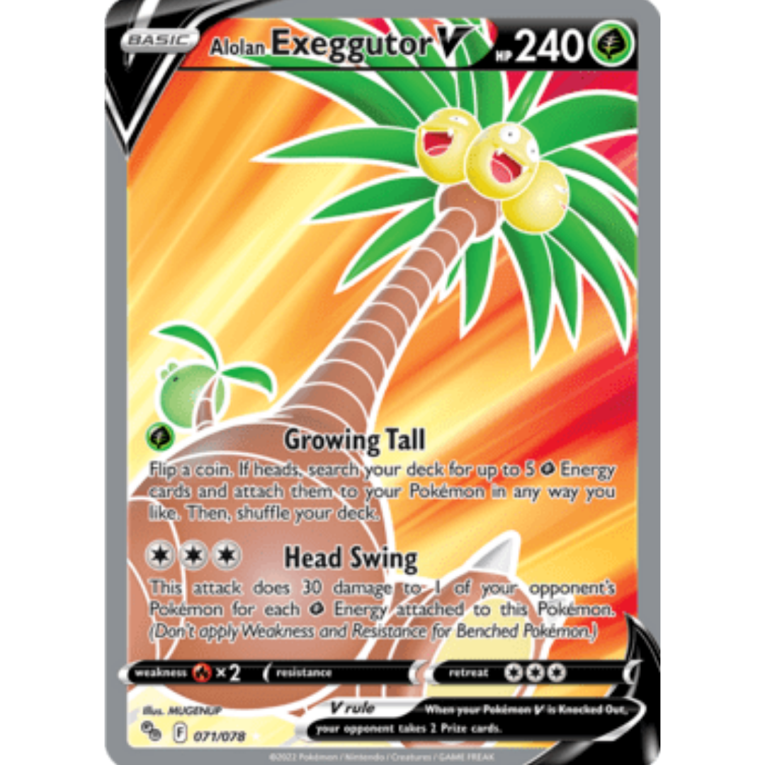 Alolan Exeggutor V (Full Art) 071/078 - Holofoil Pokemon GO - Ultra Rare