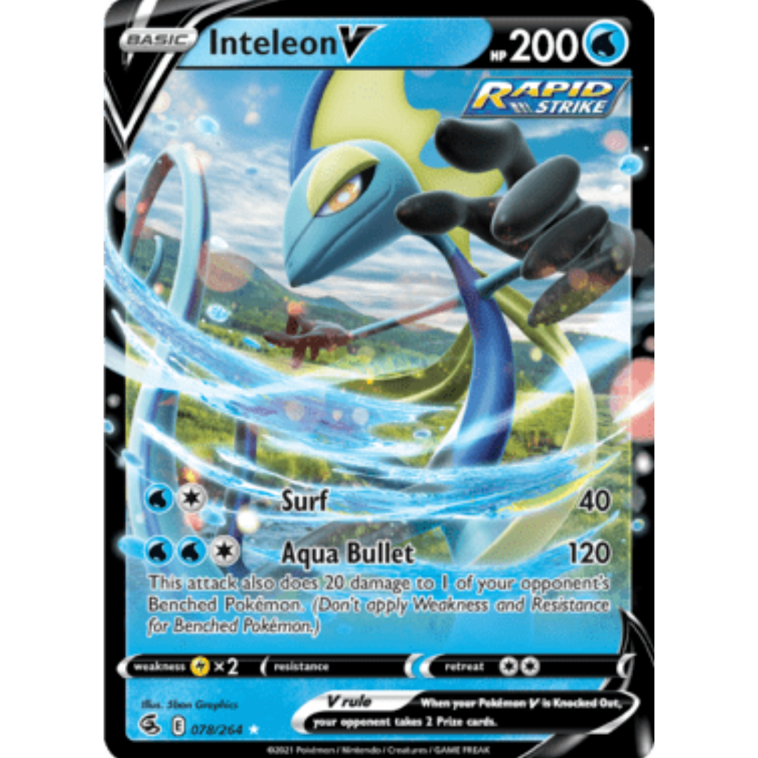 Inteleon V 078 - Holofoil SWSH08 Fusion Strike - Ultra Rare