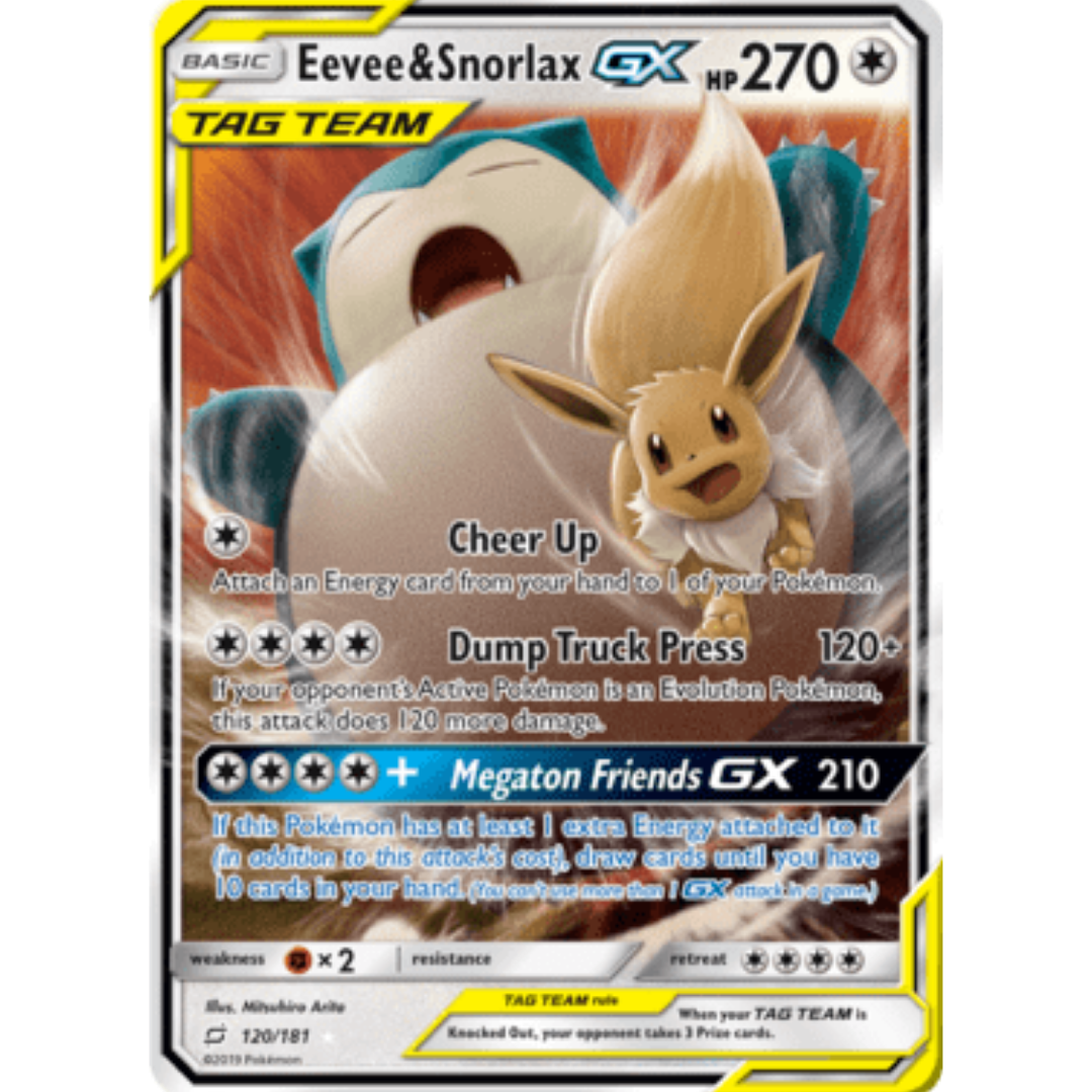 Eevee & Snorlax GX 120 - Holofoil SM Team Up - Ultra Rare