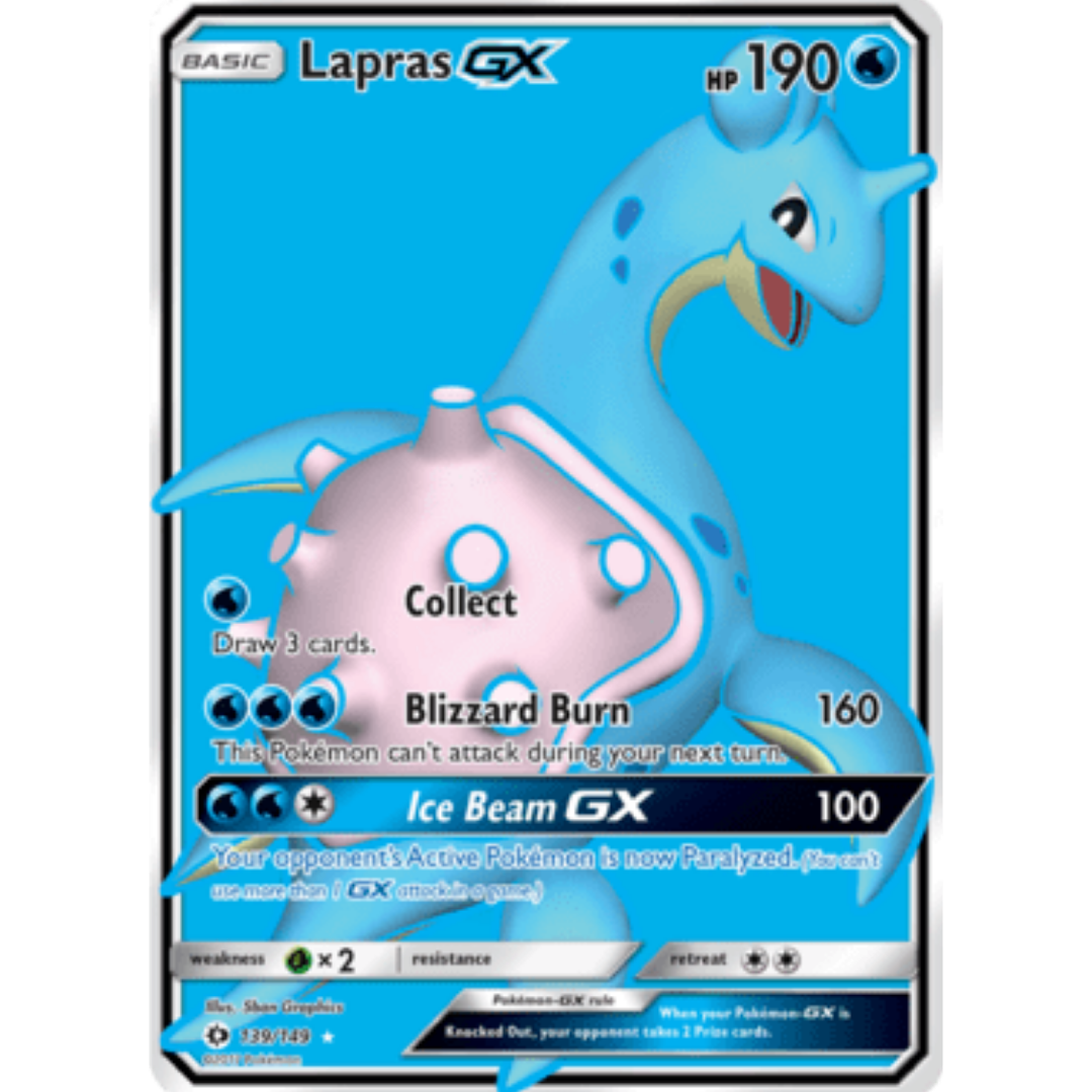 Lapras GX (Full Art) 139 - Holofoil SM Base Set - Ultra Rare
