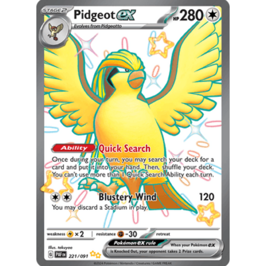 Pidgeot ex 221 - Holofoil SV Paldean Fates - Shiny Ultra Rare