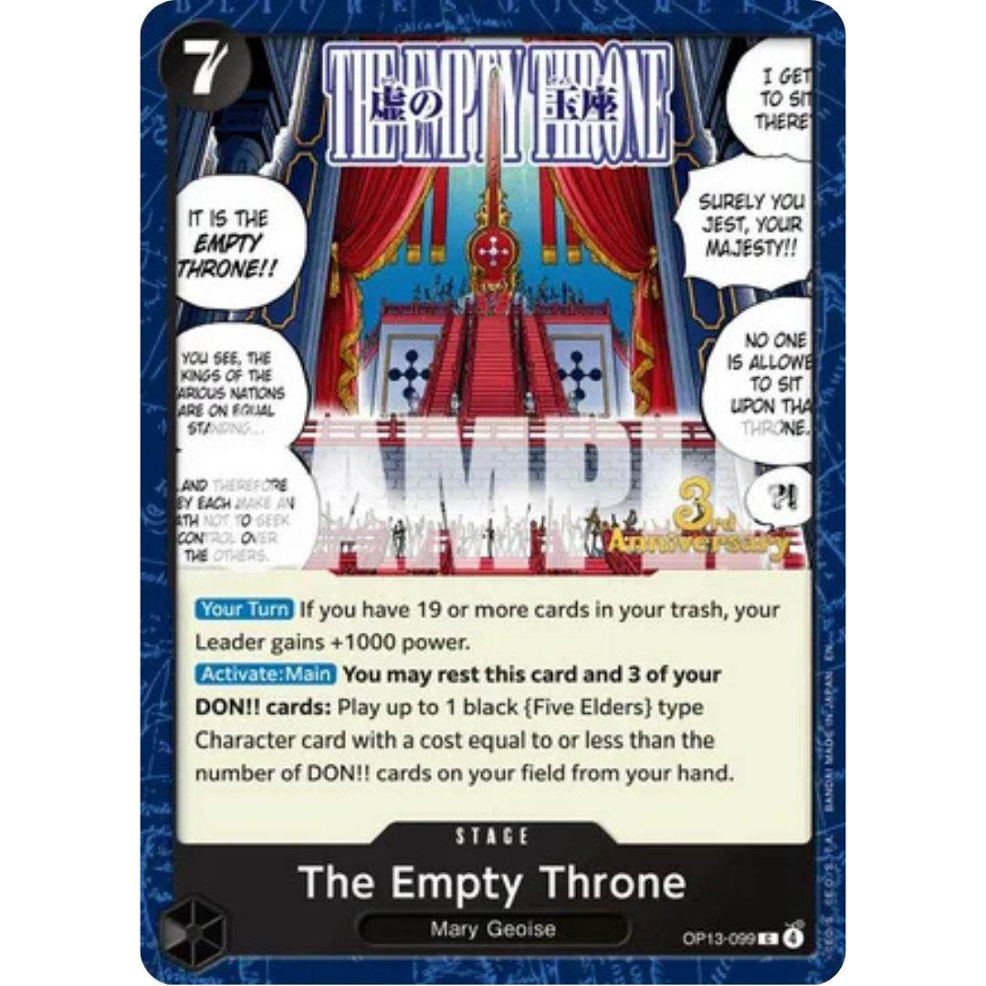 The Empty Throne (OP13-099) - Carrying On His Will: 3rd Anniversary Tournament Cards