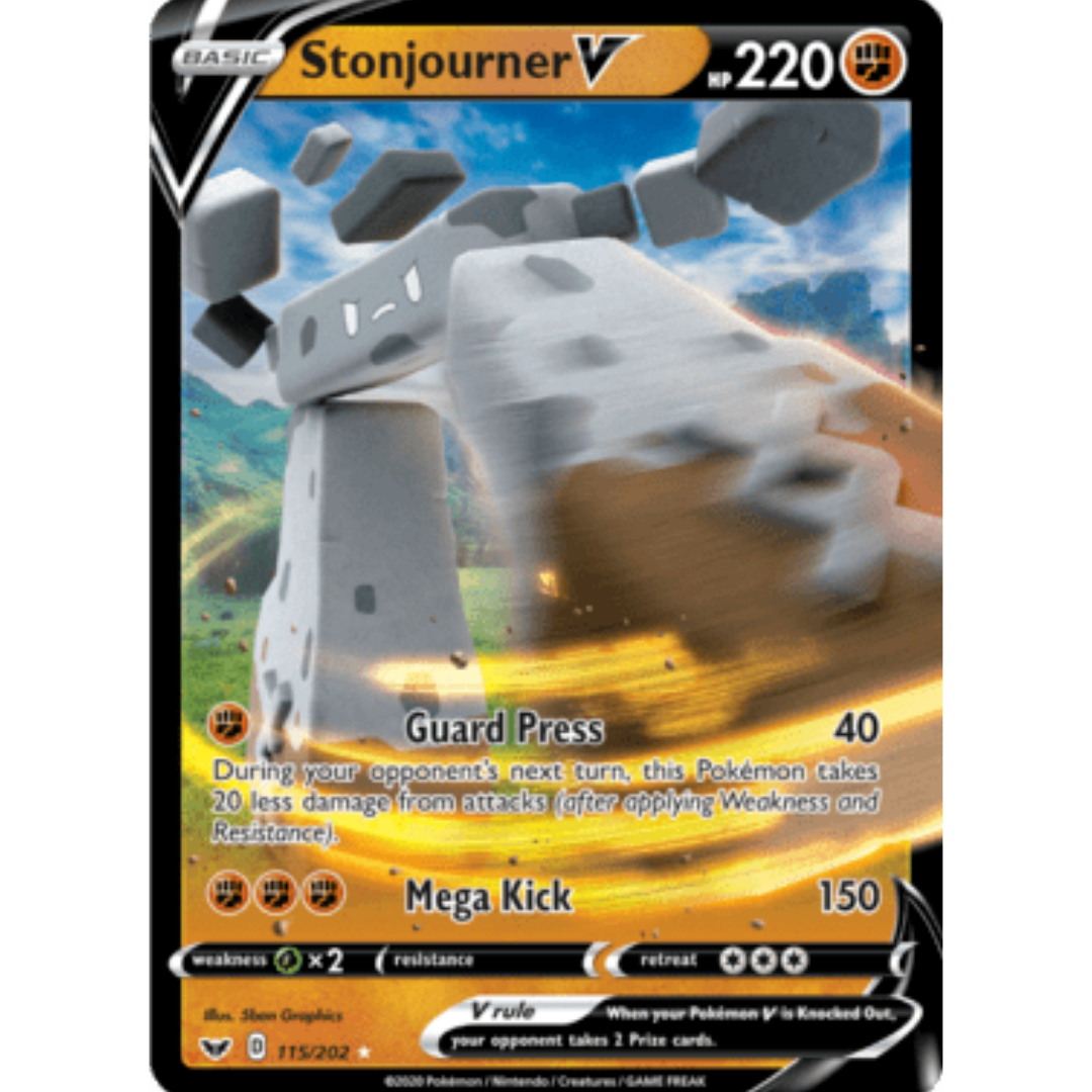 Stonjourner V 115 - Holofoil SWSH01 Sword & Shield Base Set - Ultra Rare
