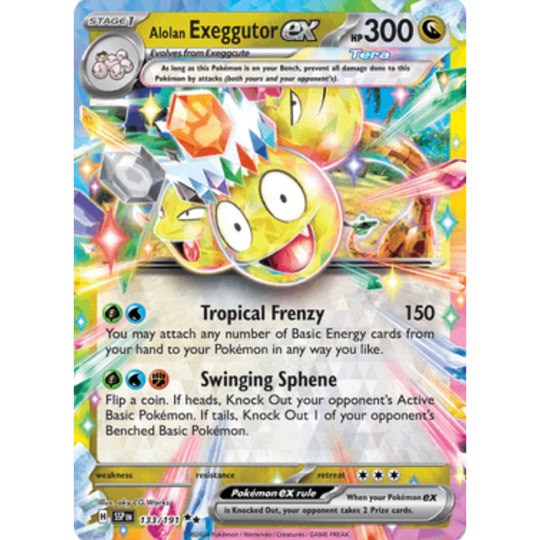 Alolan Exeggutor ex 133/191 - Holofoil SV08 Surging Sparks - Double Rare