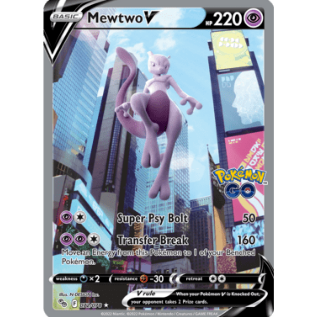 Mewtwo V (Alternate Full Art) 072/078 - Holofoil Pokemon GO - Ultra Rare