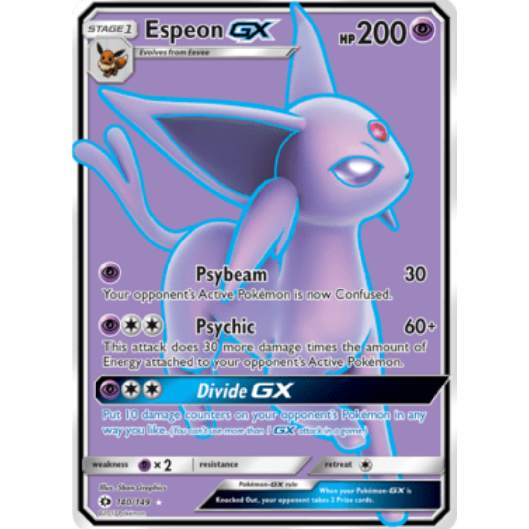 Espeon GX (Full Art) 140 - Holofoil SM Base Set - Ultra Rare