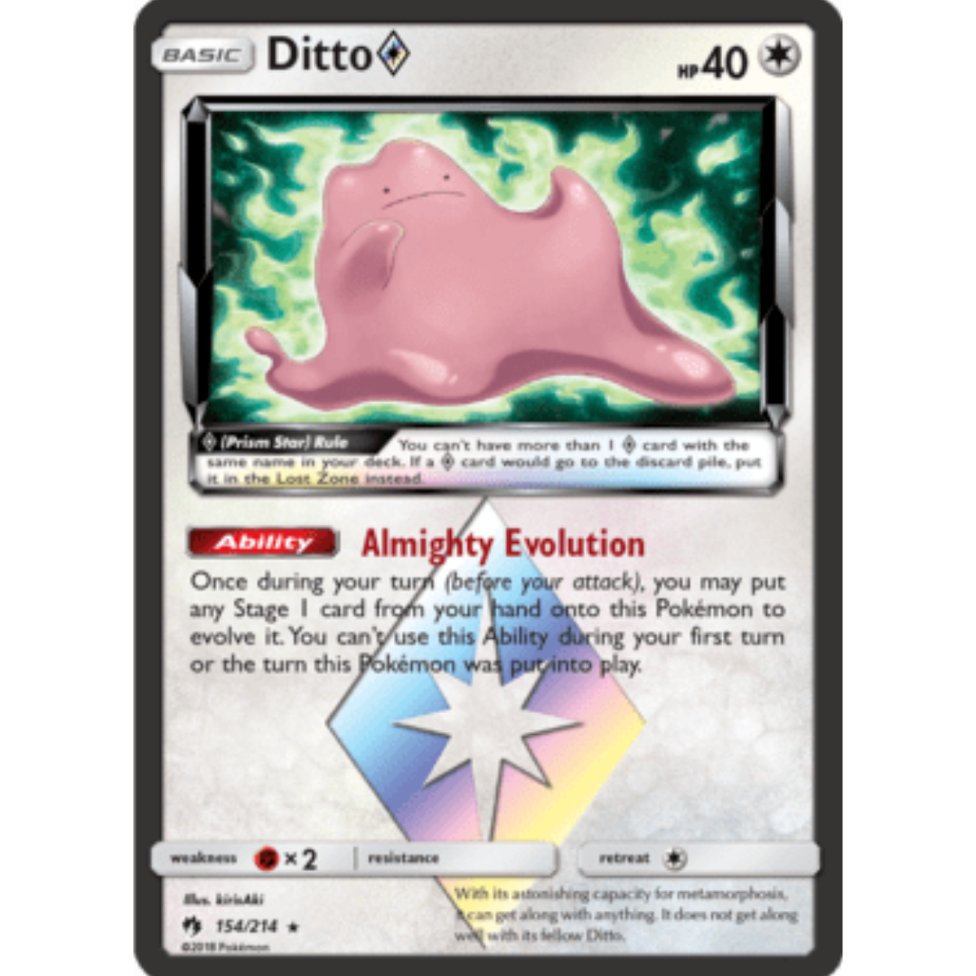 Ditto Prism Star 154 - Holofoil SM Lost Thunder - Prism Rare