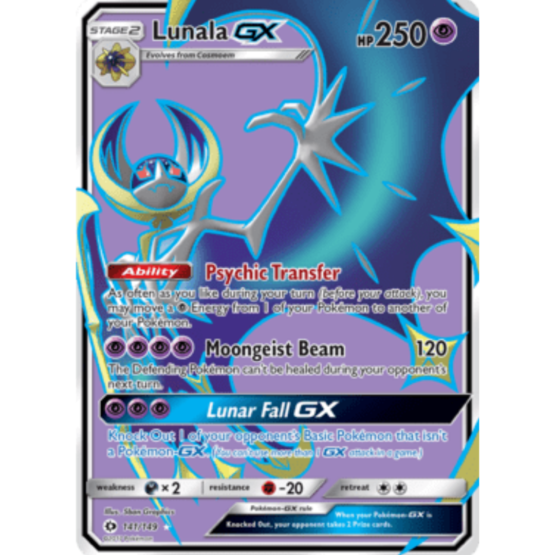 Lunala GX (Full Art) 141 - Holofoil SM Base Set - Ultra Rare