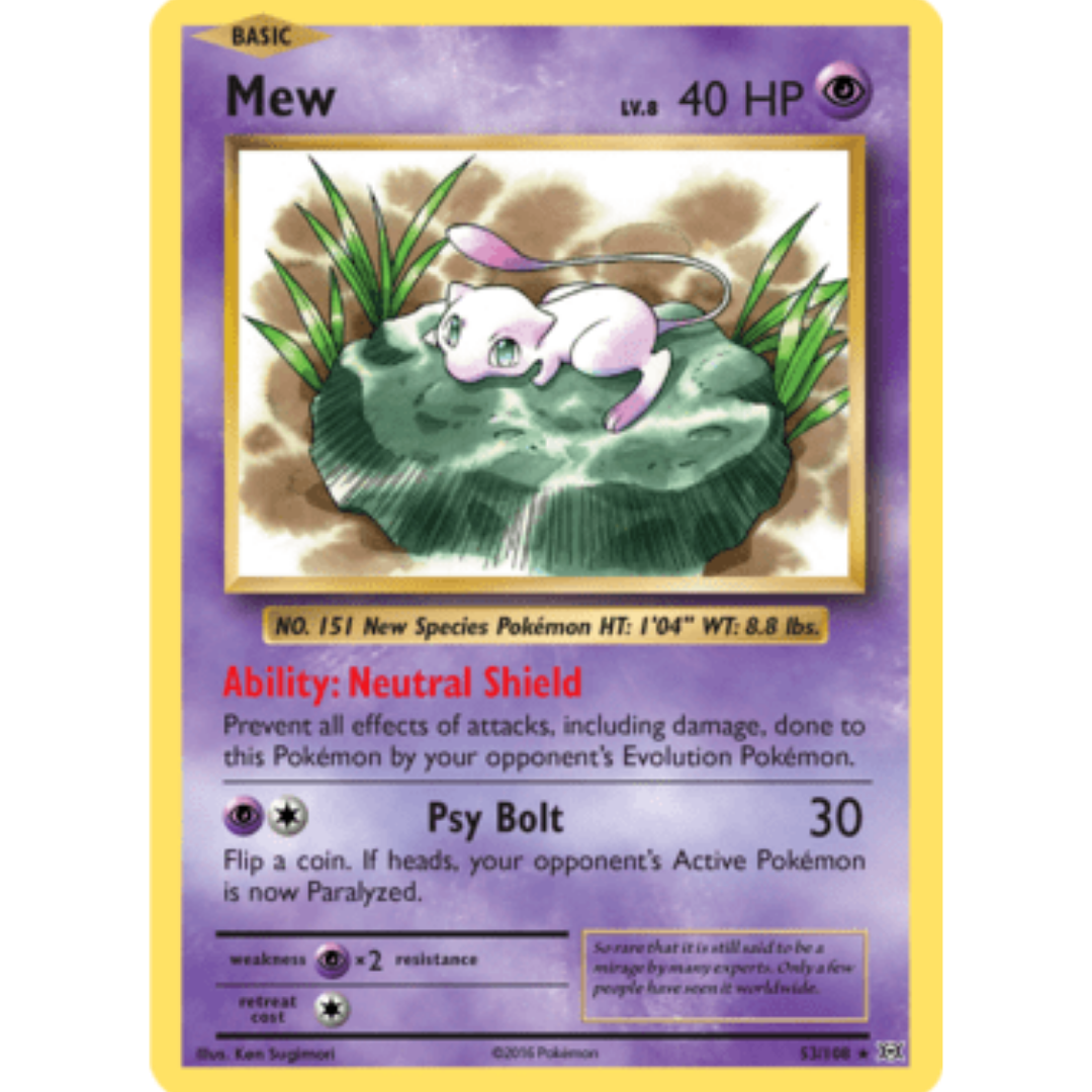 Mew 053/108 - Holofoil XY Evolutions - Holo Rare