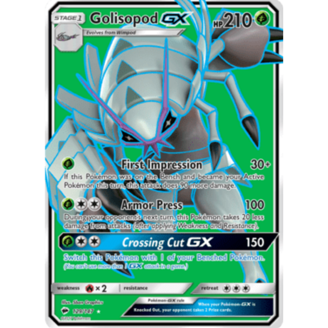 Golisopod GX (Full Art) 129/147 - Holofoil SM Burning Shadows - Ultra Rare
