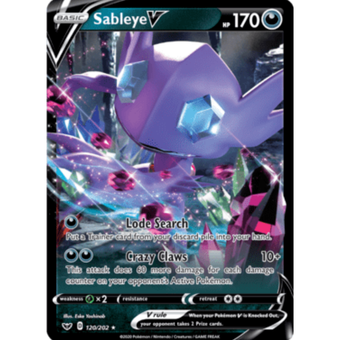 Sableye V 120 - Holofoil SWSH01 Sword & Shield Base Set - Ultra Rare