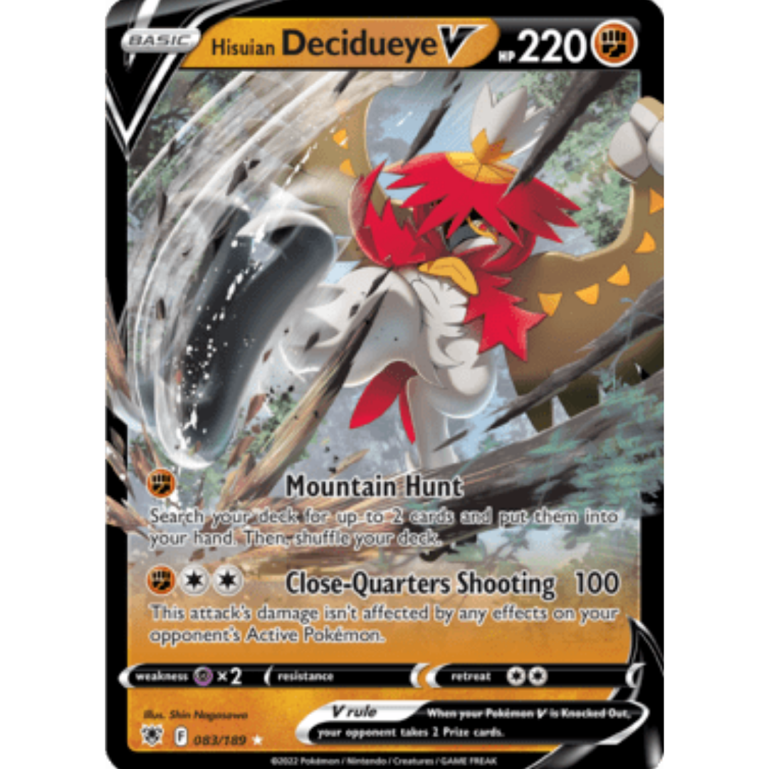 Hisuian Decidueye V 083 - Holofoil SWSH10 Astral Radiance - Ultra Rare