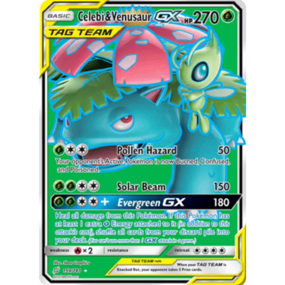 Celebi & Venusaur GX (Full Art) - Holofoil SM Team Up - Ultra Rare