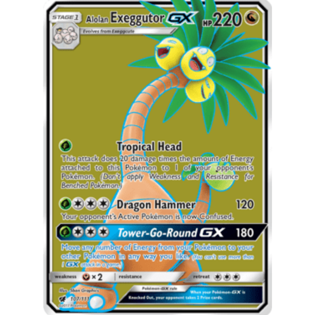 Alolan Exeggutor GX (Full Art) 107 - Holofoil SM Crimson Invasion - Ultra Rare