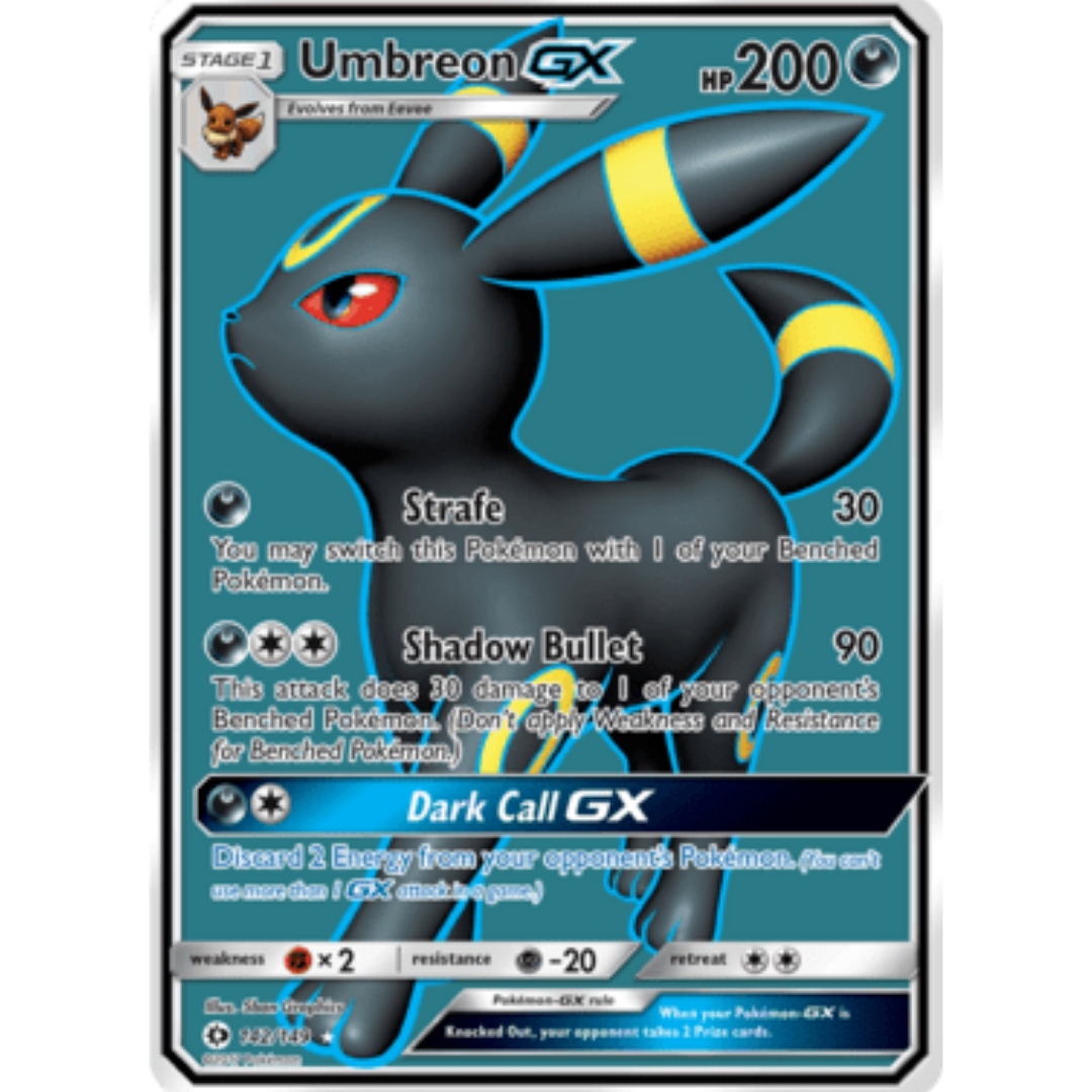 Umbreon GX (Full Art) 142 - Holofoil SM Base Set - Ultra Rare
