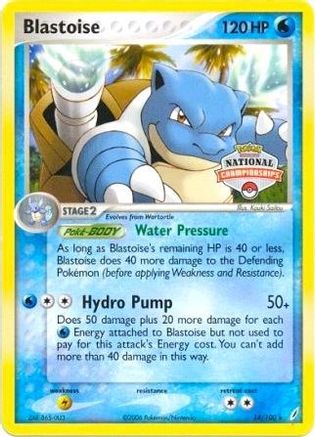 Blastoise - 14/100 (National Championships)/100 League & Championship Cards - Promo