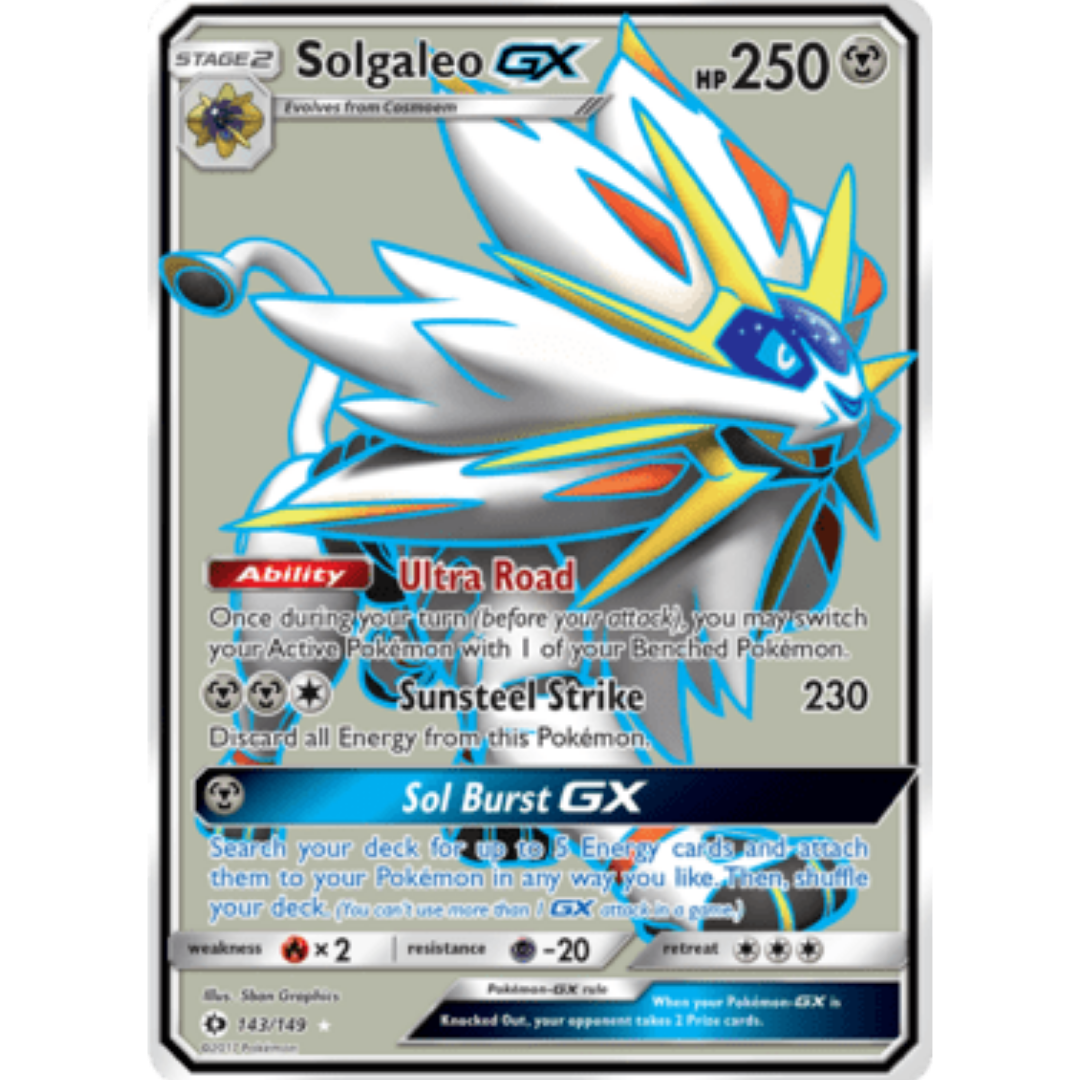 Solgaleo GX (Full Art) 143 - Holofoil SM Base Set - Ultra Rare