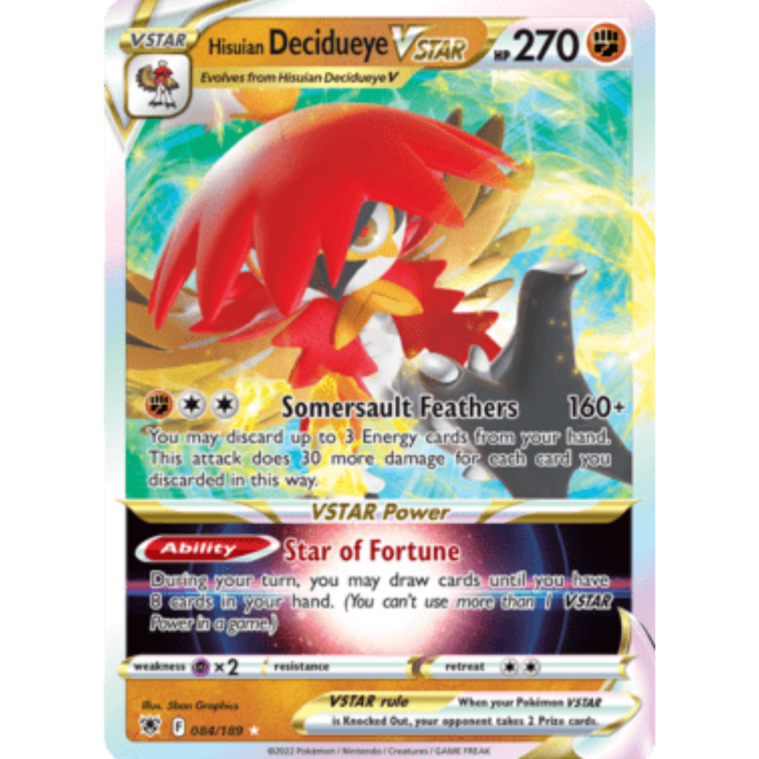 Hisuian Decidueye VSTAR 084 - Holofoil SWSH10 Astral Radiance - Ultra Rare
