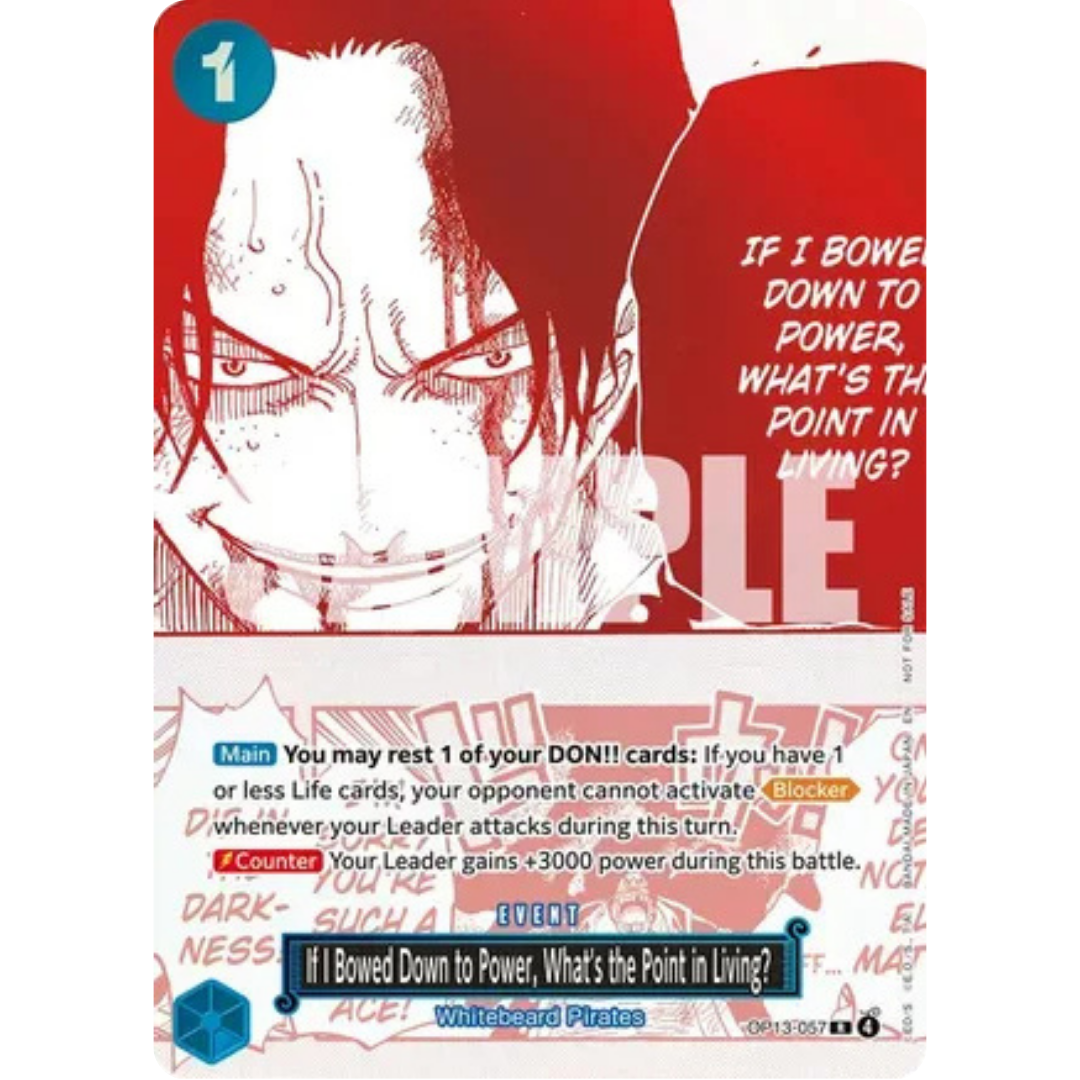 If I Bowed Down to Power, What's the Point in Living? (3rd Anniversary Treasure Campaign Pack) (OP13-057) - One Piece Promotion Cards Foil