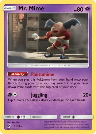 Mr. Mime 011 - Holofoil Detective Pikachu - Rare