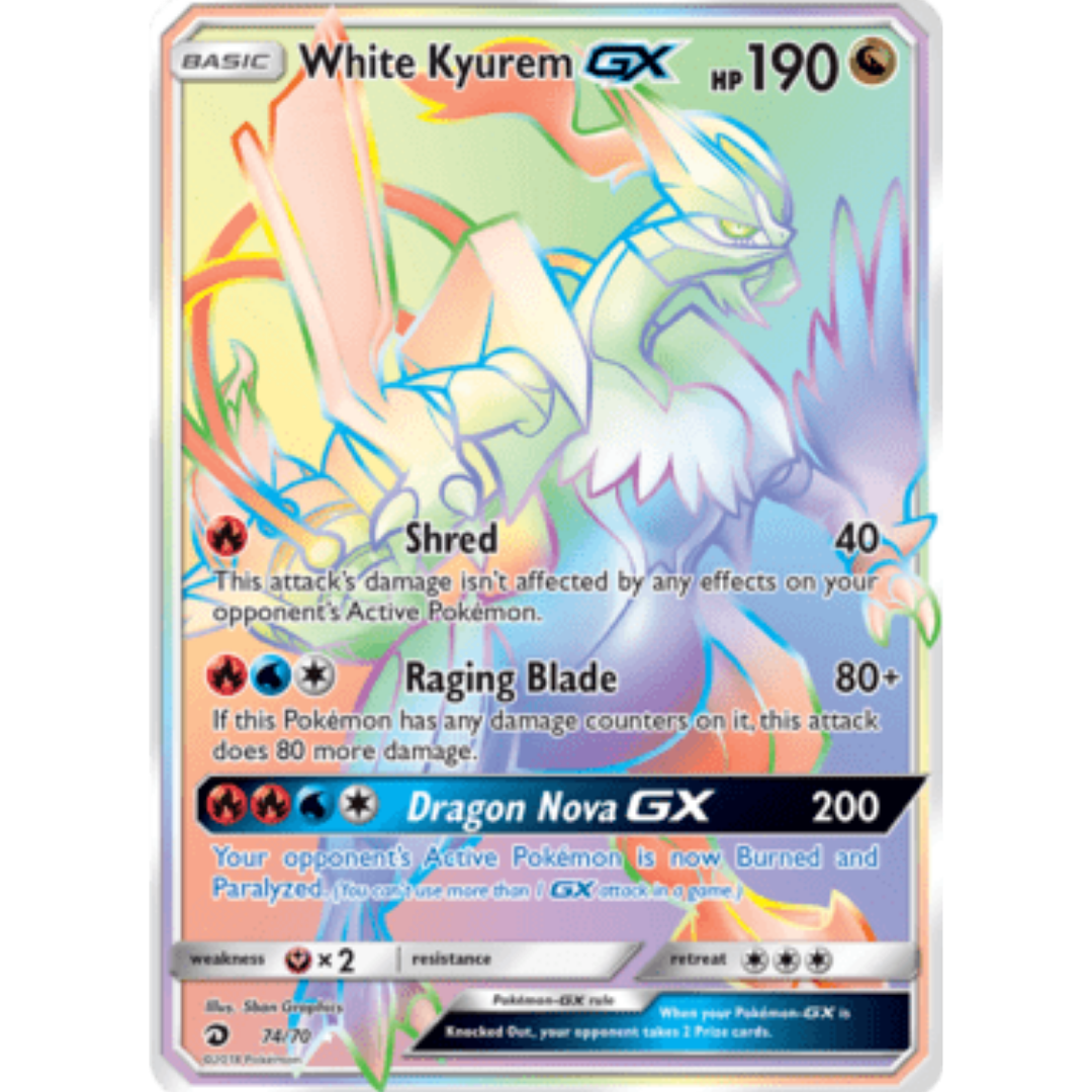 White Kyurem GX (Secret) - Holofoil Dragon Majesty - Secret Rare