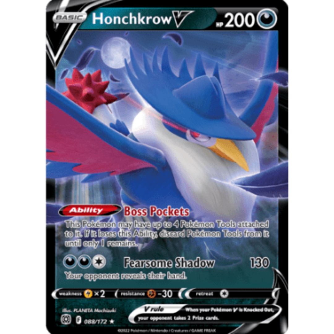 Honchkrow V 088 - Holofoil SWSH09 Brilliant Stars - Ultra Rare