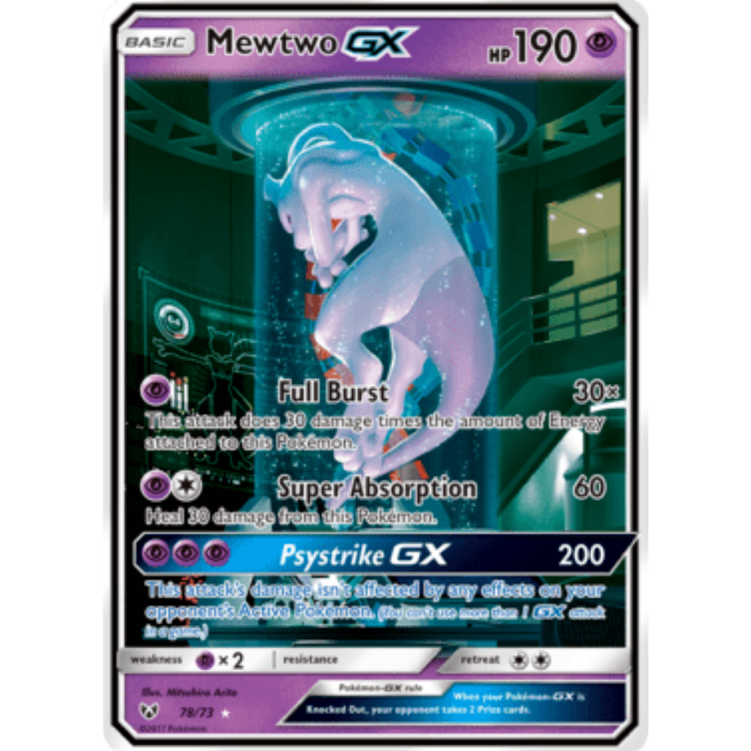 Mewtwo GX (Secret Shining) 078 - Holofoil Shining Legends - Shiny Holo Rare