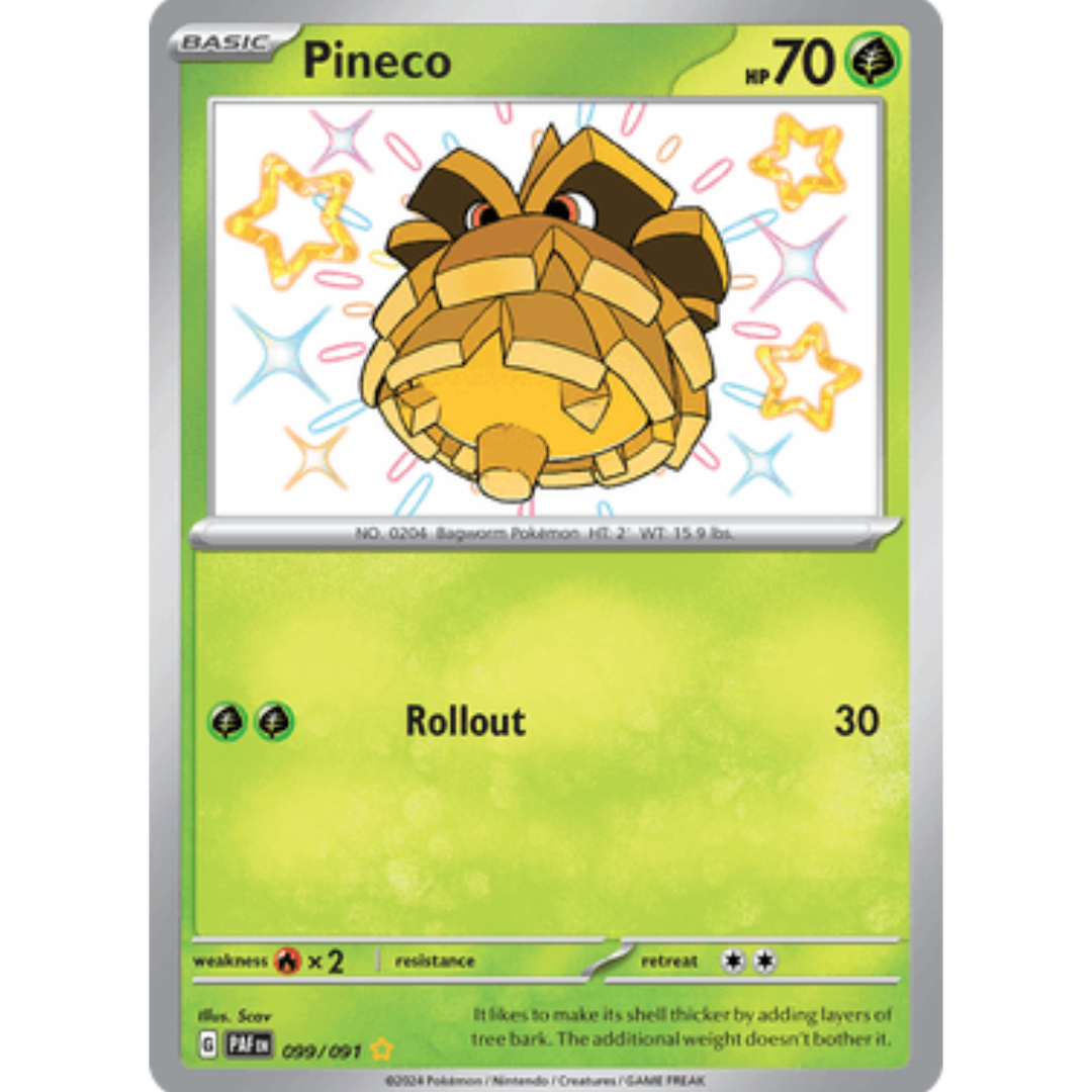 Pineco 099/091 - Holofoil SV Paldean Fates - Shiny Rare