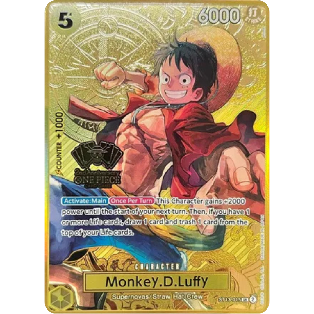 Monkey.D.Luffy (One Piece Japanese Version 2nd Anniversary Set) (ST13-015) - One Piece Promotion Cards Foil