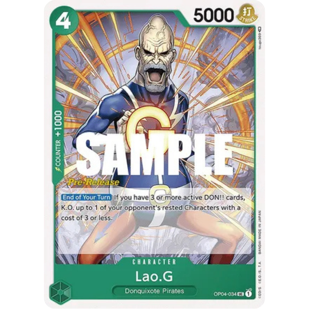 Lao.G (OP04-034) - Kingdoms of Intrigue Pre-Release Cards