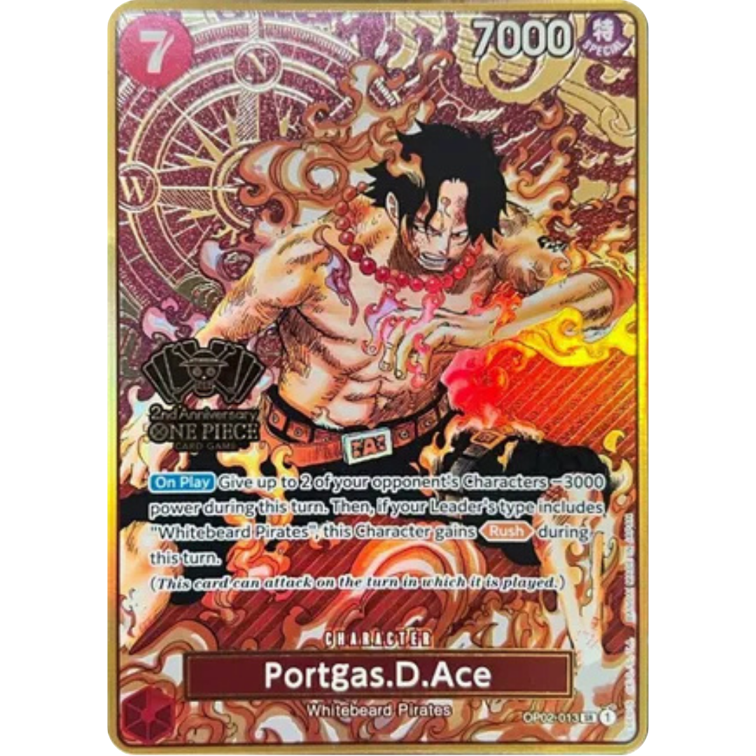 Portgas.D.Ace (One Piece Japanese Version 2nd Anniversary Set) (OP02-013) - One Piece Promotion Cards Foil