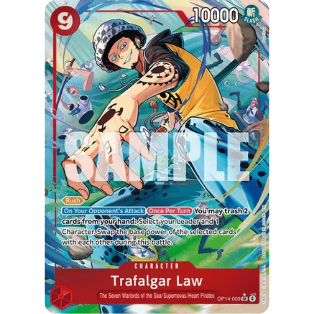 Trafalgar Law - OP14-009 (Alternate Art) (OP14-009) - The Azure Sea's Seven Foil