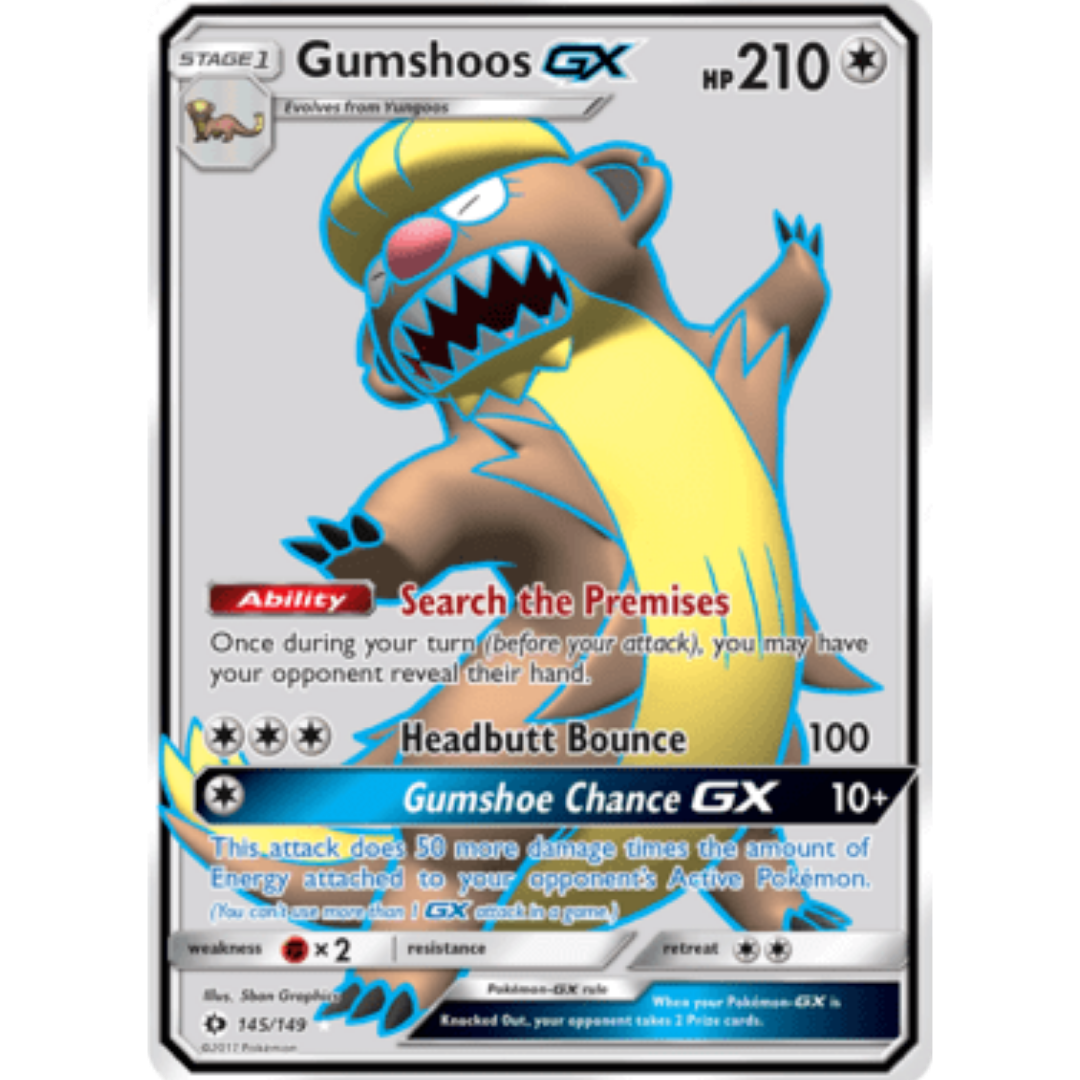 Gumshoos GX (Full Art) 145 - Holofoil SM Base Set - Ultra Rare