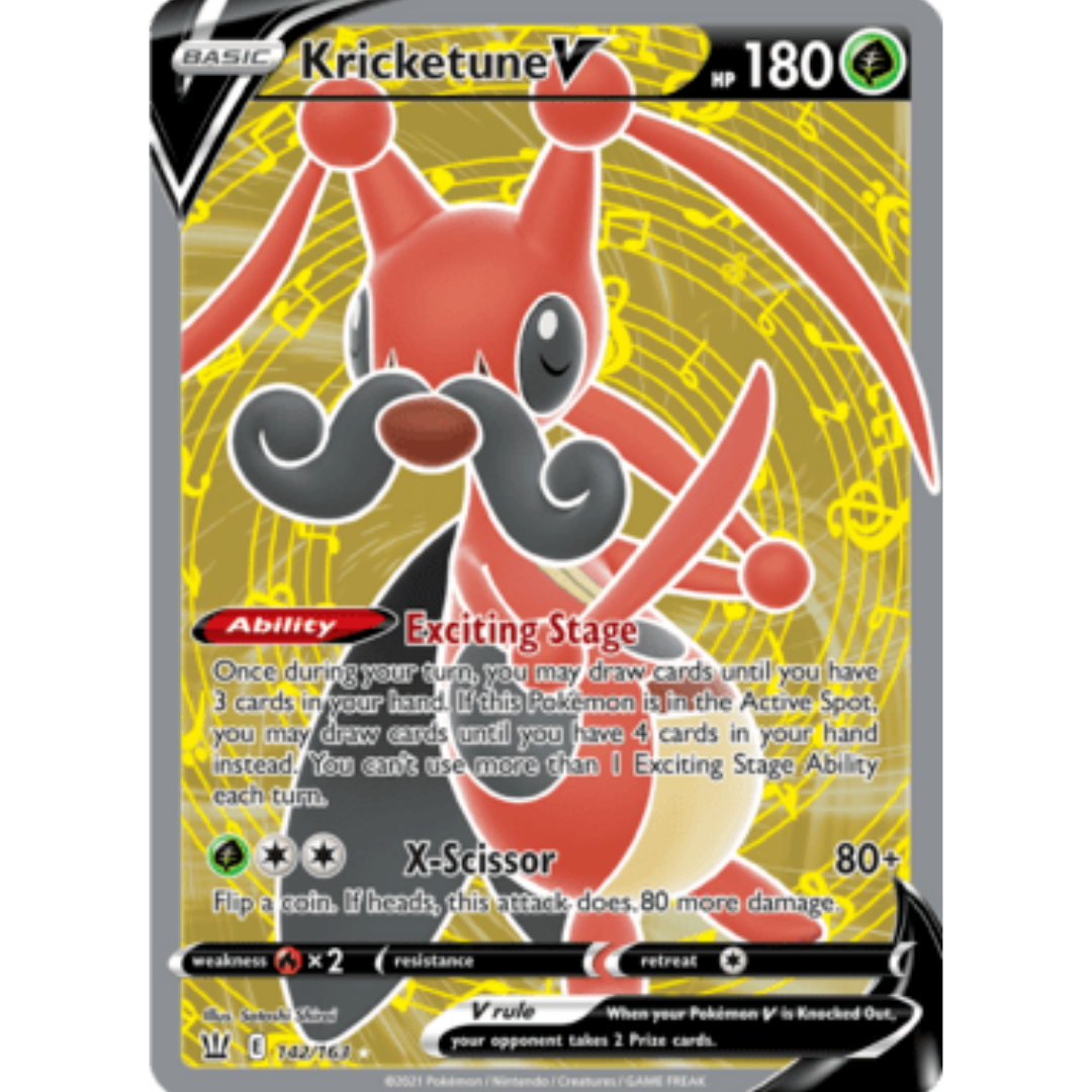 Kricketune V (Full Art) 142 - Holofoil SWSH05 Battle Styles - Ultra Rare