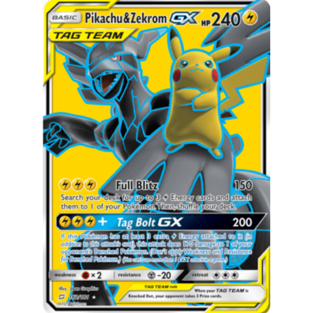Pikachu & Zekrom GX (Full Art)/181 - Holofoil SM Team Up - Ultra Rare
