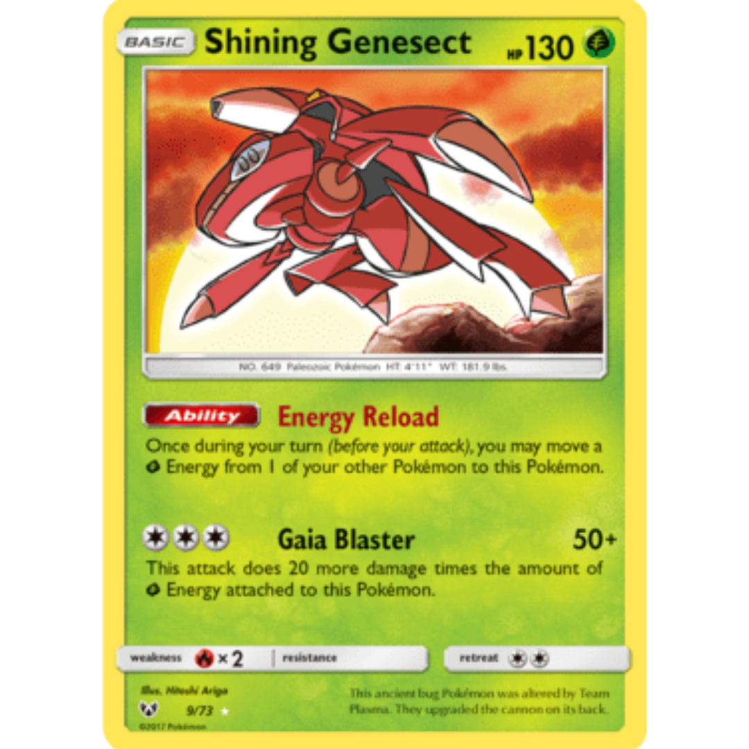 Shining Genesect 009 - Holofoil Shining Legends - Shiny Holo Rare