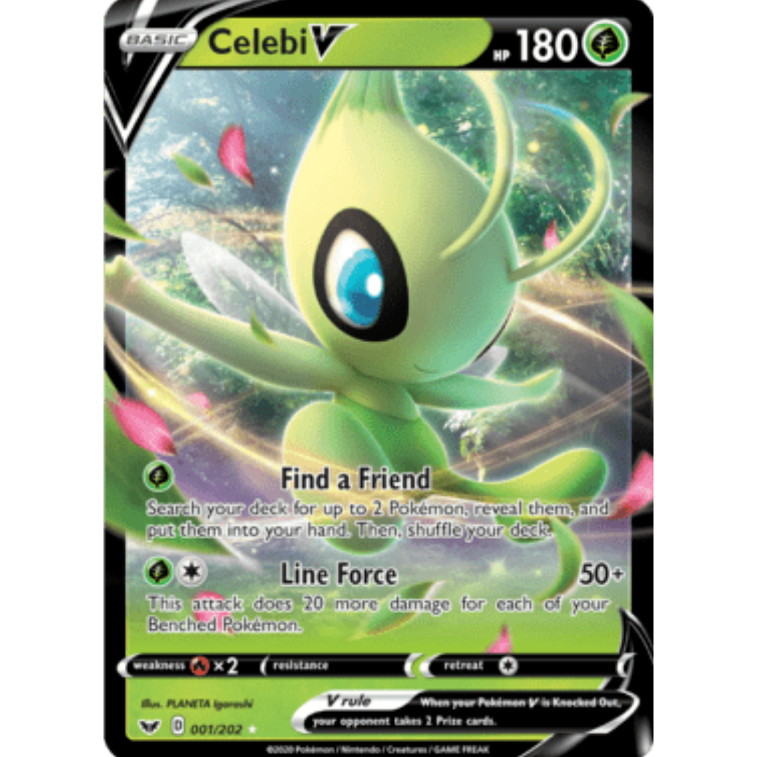 Celebi V 001 - Holofoil SWSH01 Sword & Shield Base Set - Ultra Rare