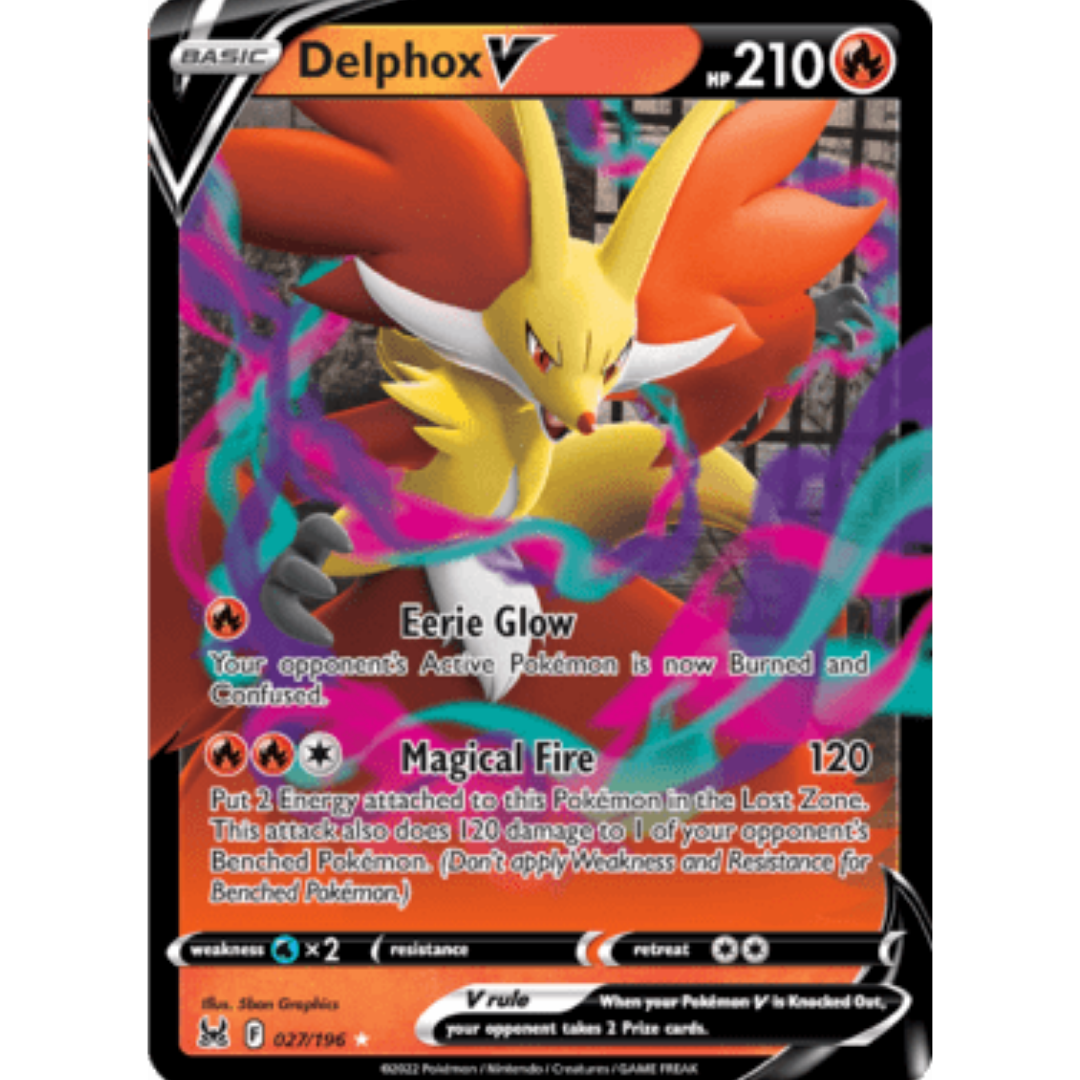 Delphox V 027 - Holofoil SWSH11 Lost Origin - Ultra Rare